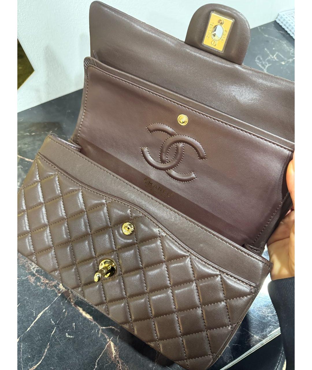 CHANEL Коричневая кожаная сумка через плечо, фото 3