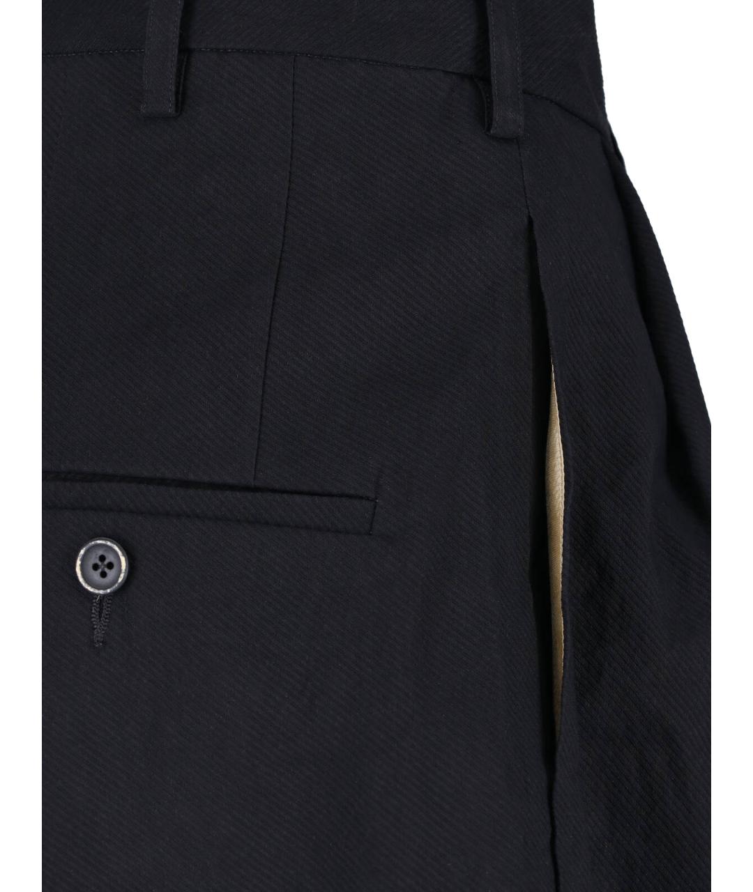 UMA WANG Черные льняные прямые брюки, фото 4