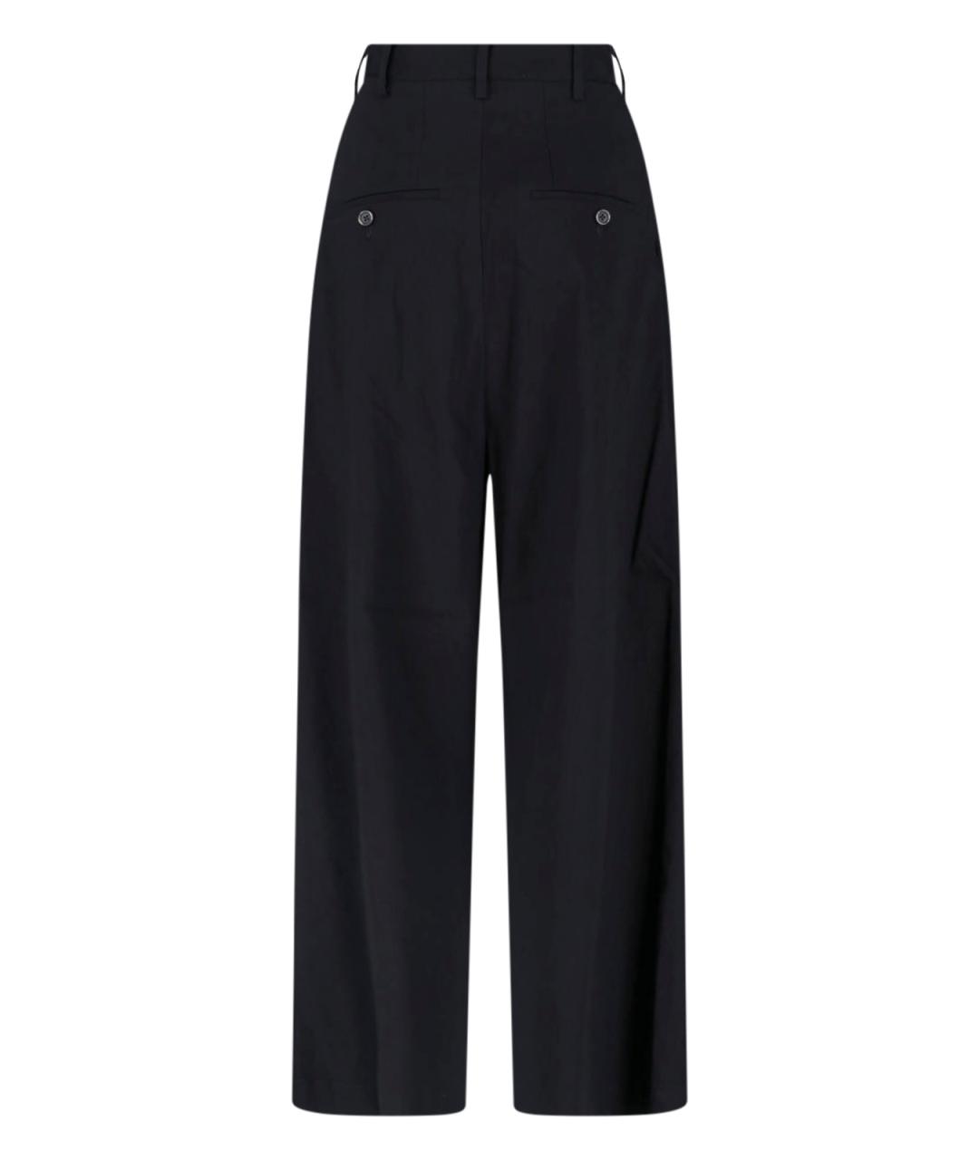 UMA WANG Черные льняные прямые брюки, фото 2