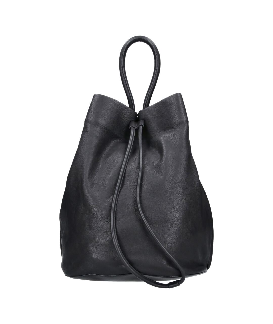 UMA WANG Черная кожаная сумка с короткими ручками, фото 1