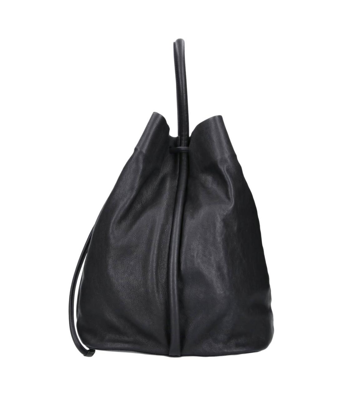 UMA WANG Черная кожаная сумка с короткими ручками, фото 5