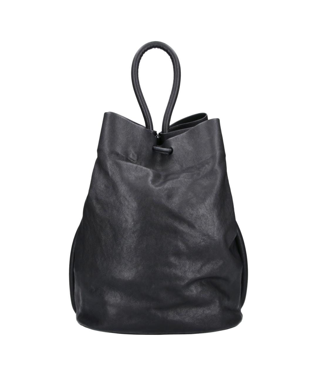 UMA WANG Черная кожаная сумка с короткими ручками, фото 3