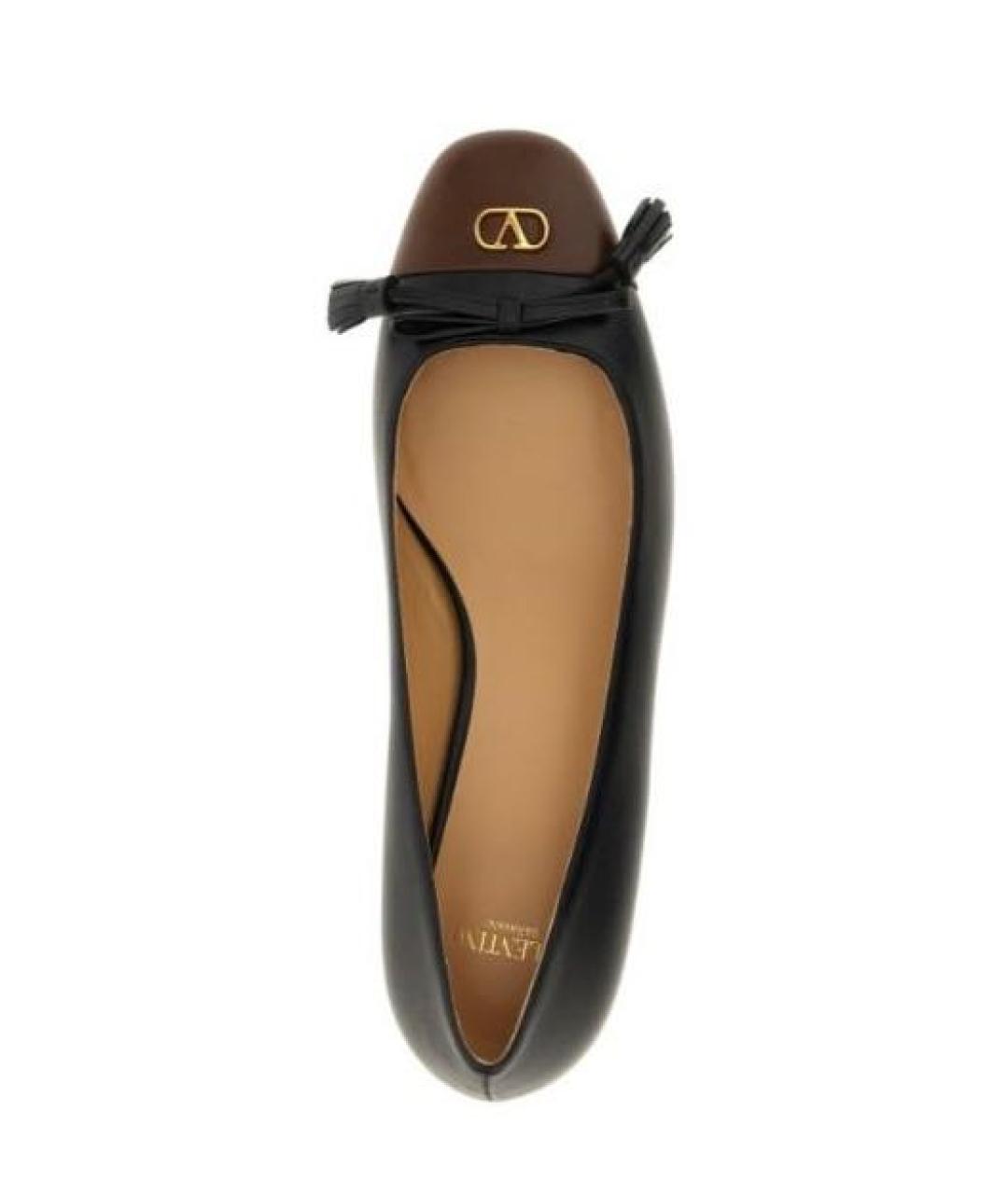 VALENTINO Черные кожаные балетки, фото 3