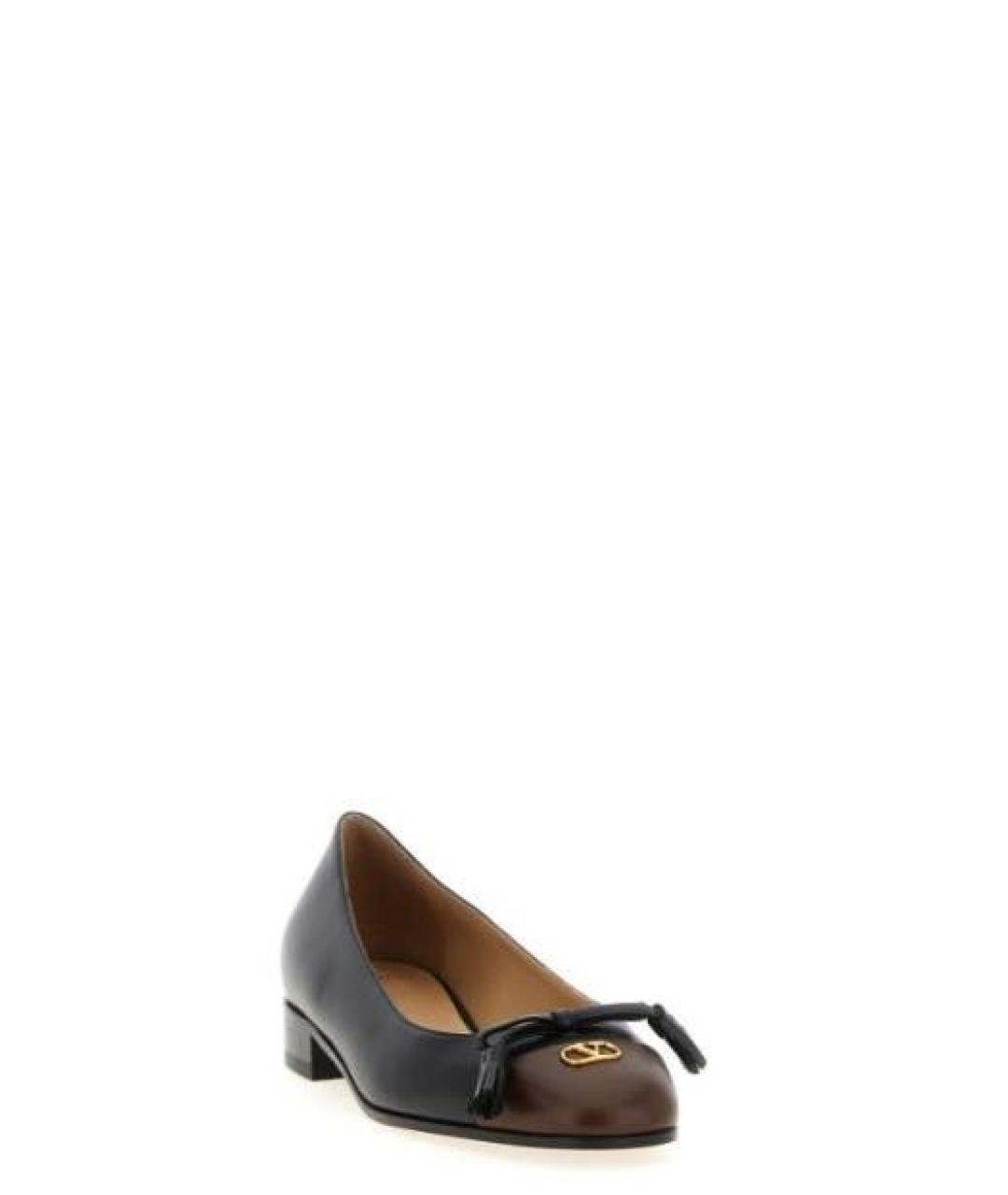 VALENTINO Черные кожаные балетки, фото 2