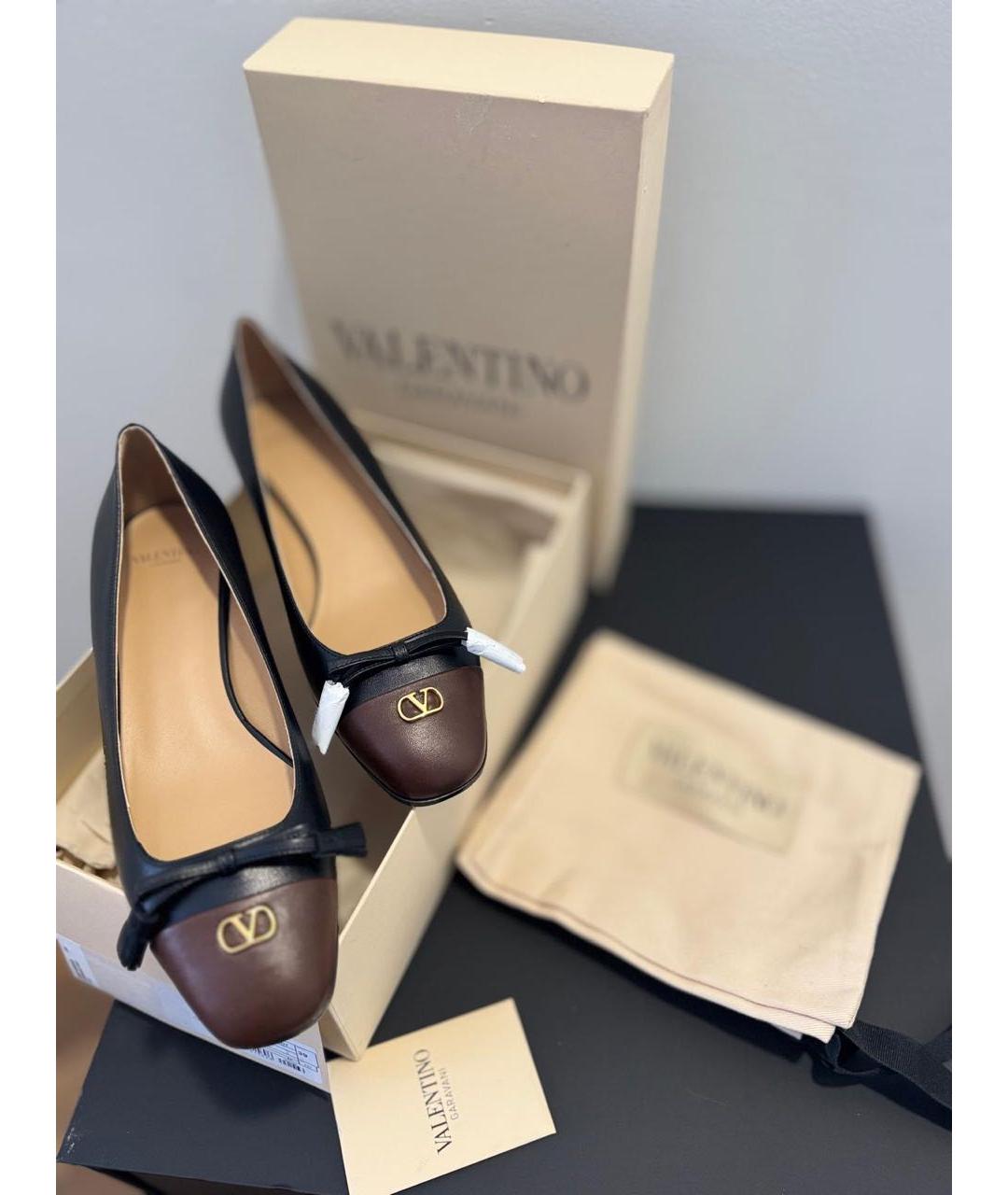 VALENTINO Черные кожаные балетки, фото 5