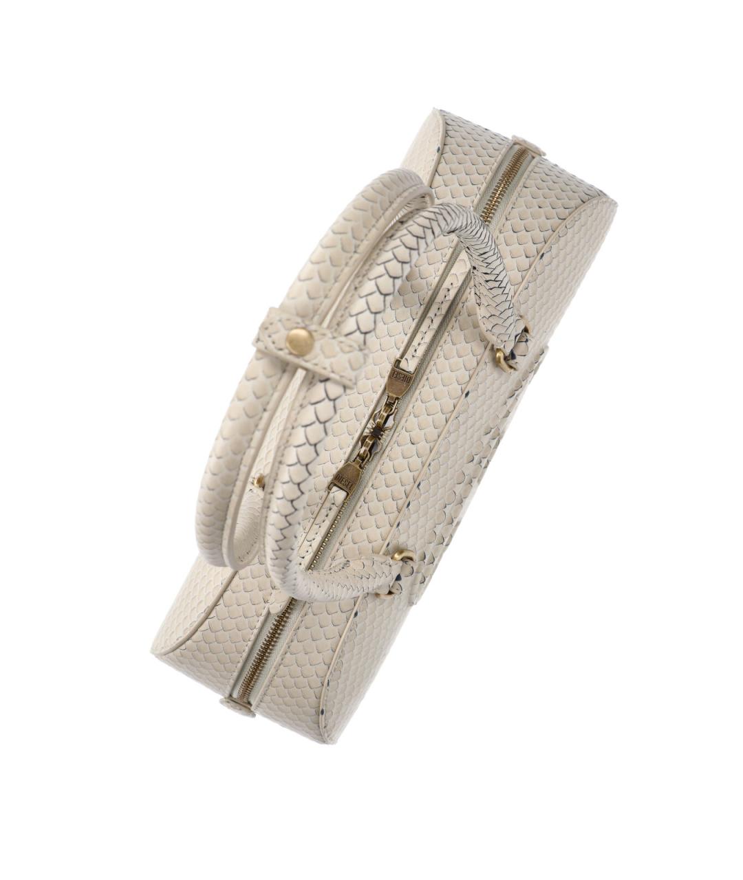 DIESEL Бежевая кожаная сумка через плечо, фото 4