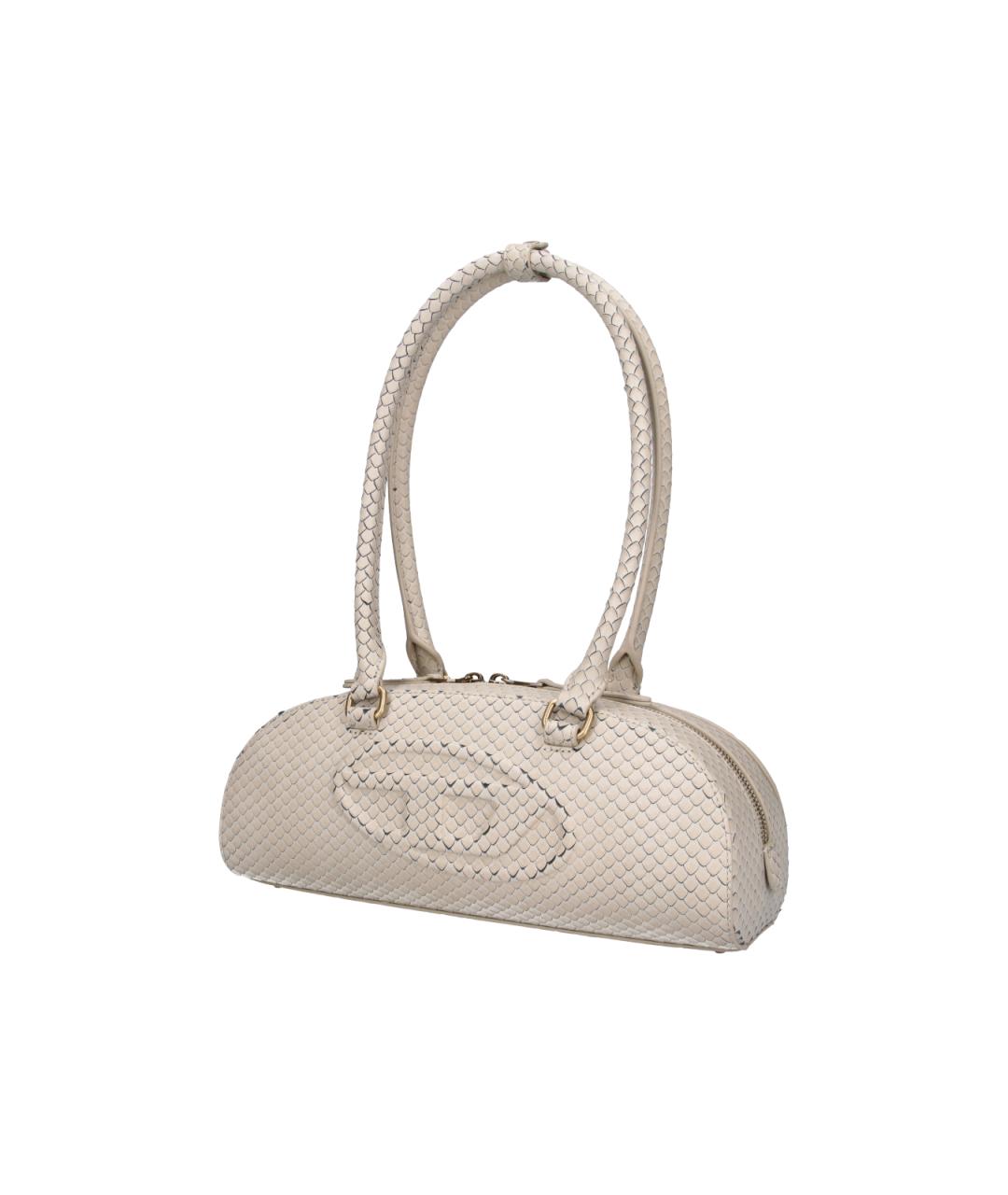 DIESEL Бежевая кожаная сумка через плечо, фото 2