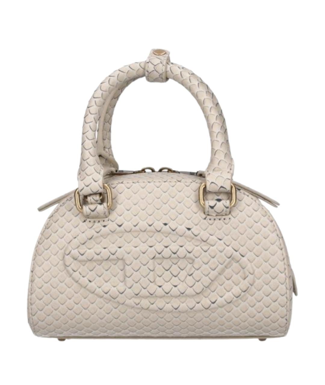 DIESEL Бежевая кожаная сумка с короткими ручками, фото 1