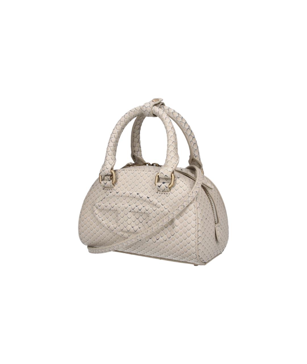 DIESEL Бежевая кожаная сумка с короткими ручками, фото 2