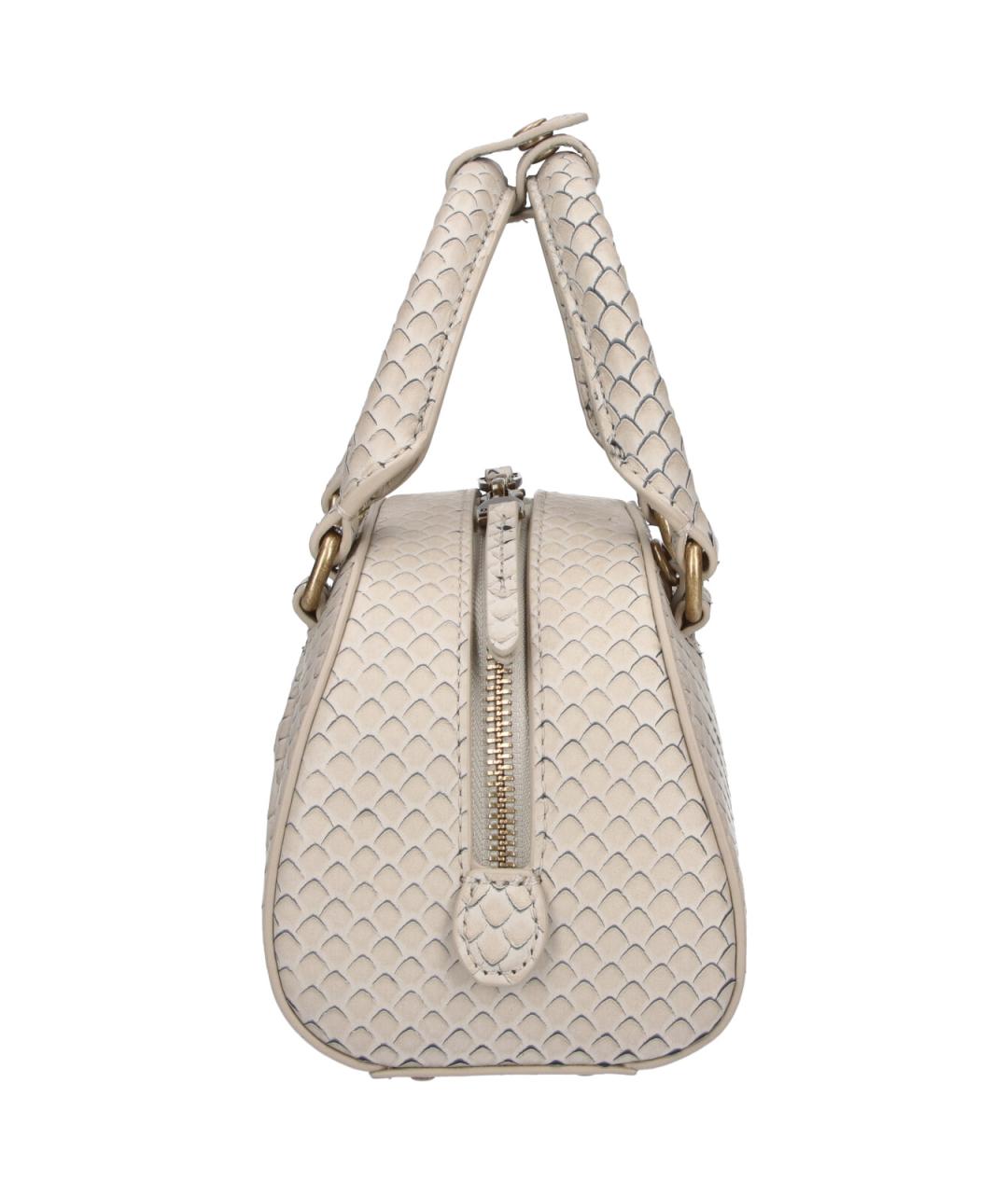 DIESEL Бежевая кожаная сумка с короткими ручками, фото 5