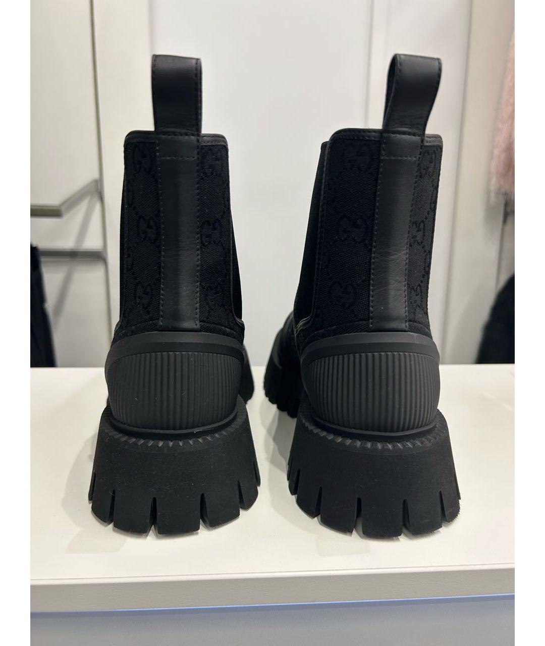 GUCCI Черные текстильные полусапоги, фото 7
