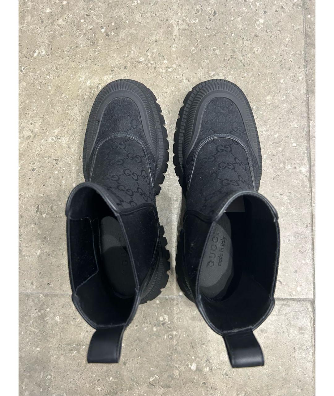 GUCCI Черные текстильные полусапоги, фото 6