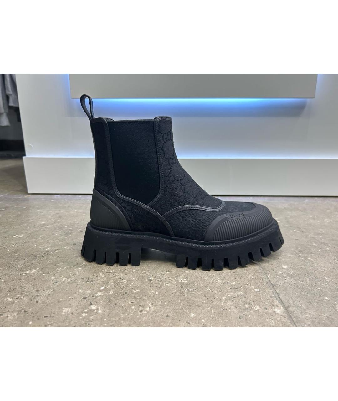 GUCCI Черные текстильные полусапоги, фото 9