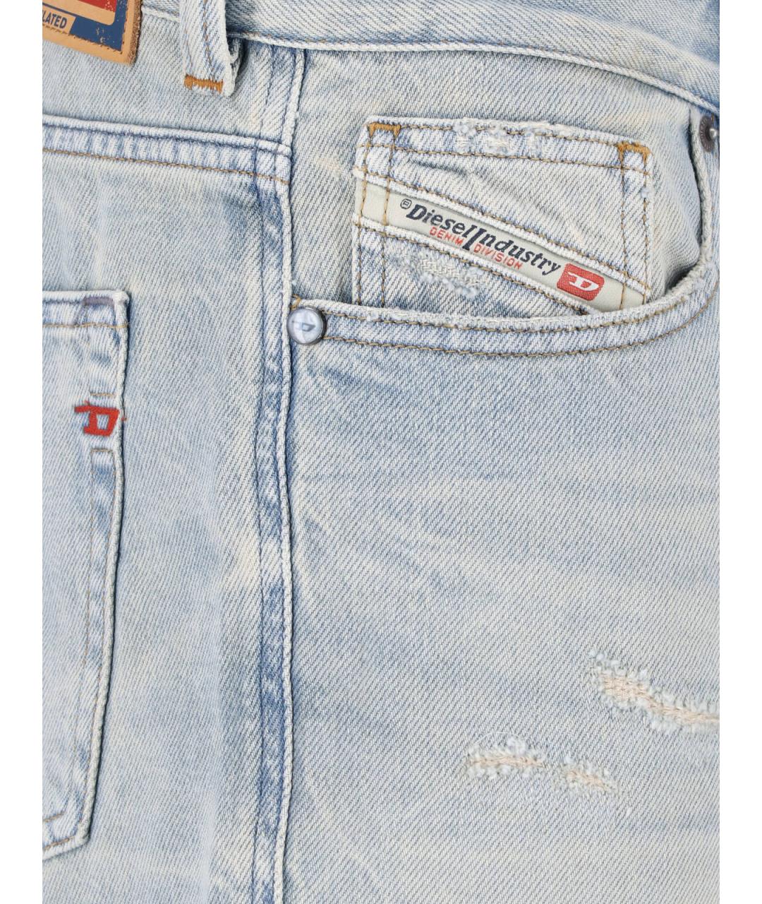 DIESEL Синие хлопковые прямые джинсы, фото 4