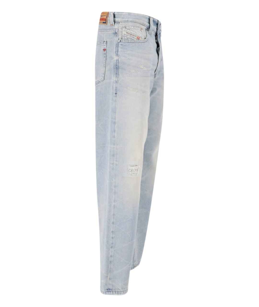 DIESEL Синие хлопковые прямые джинсы, фото 3