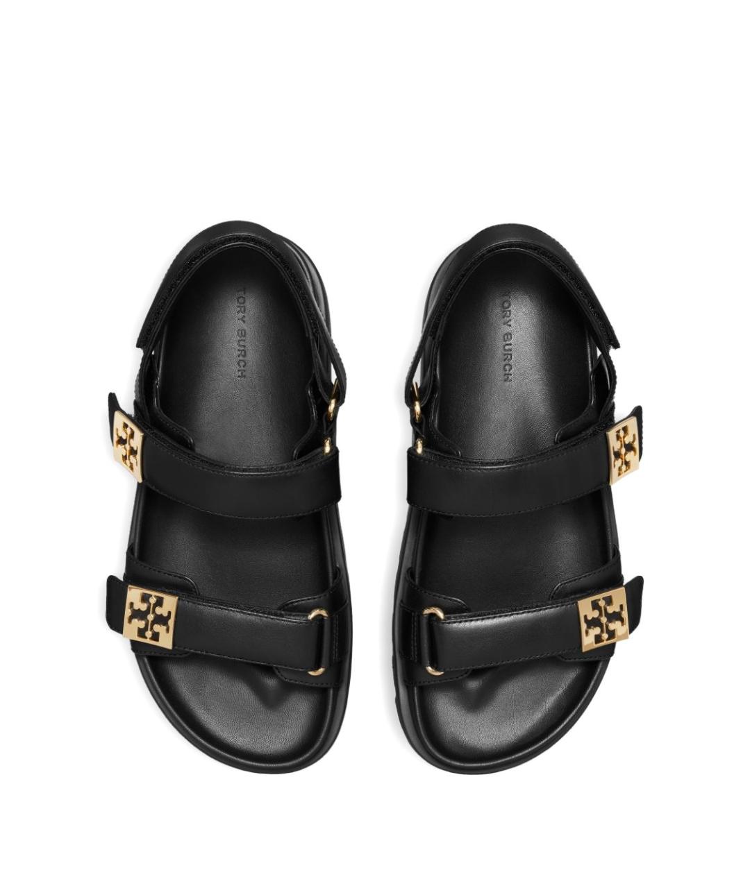 TORY BURCH Черные кожаные сандалии, фото 4