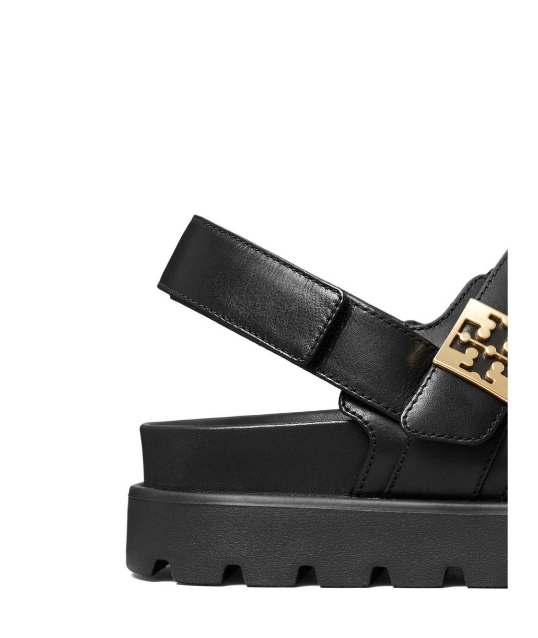 TORY BURCH Черные кожаные сандалии, фото 2