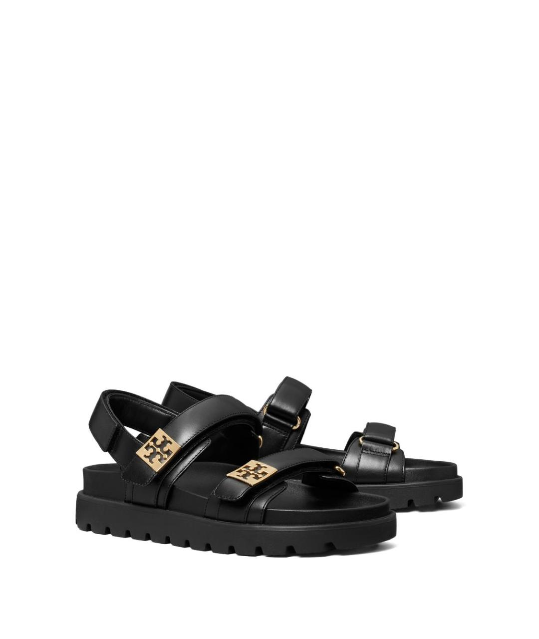 TORY BURCH Черные кожаные сандалии, фото 3