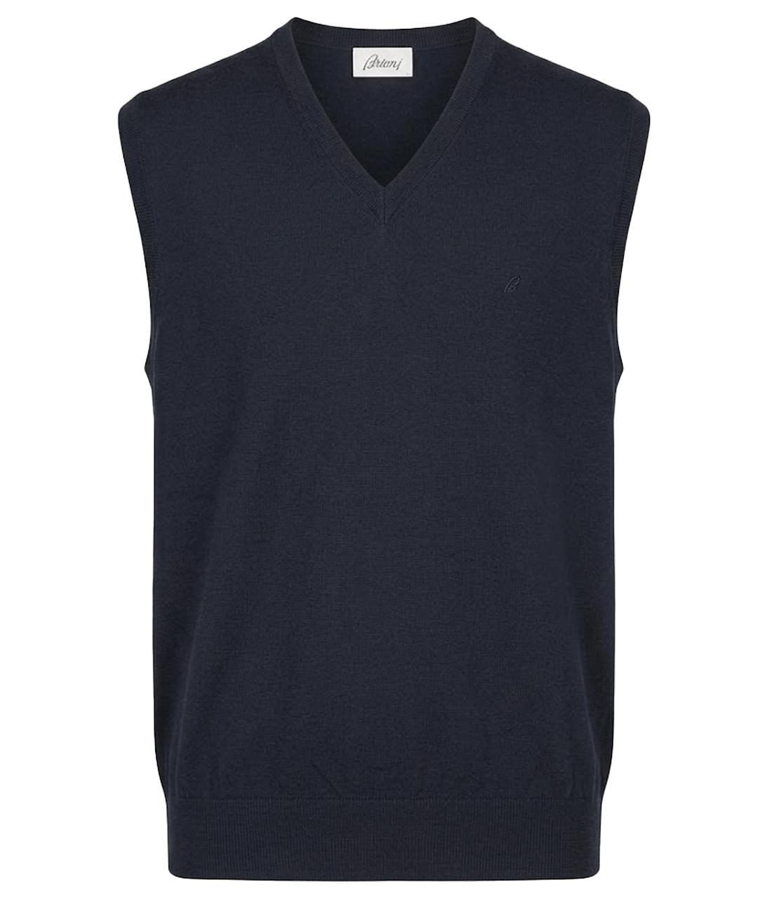 BRIONI Темно-синяя шерстяная жилетка, фото 1