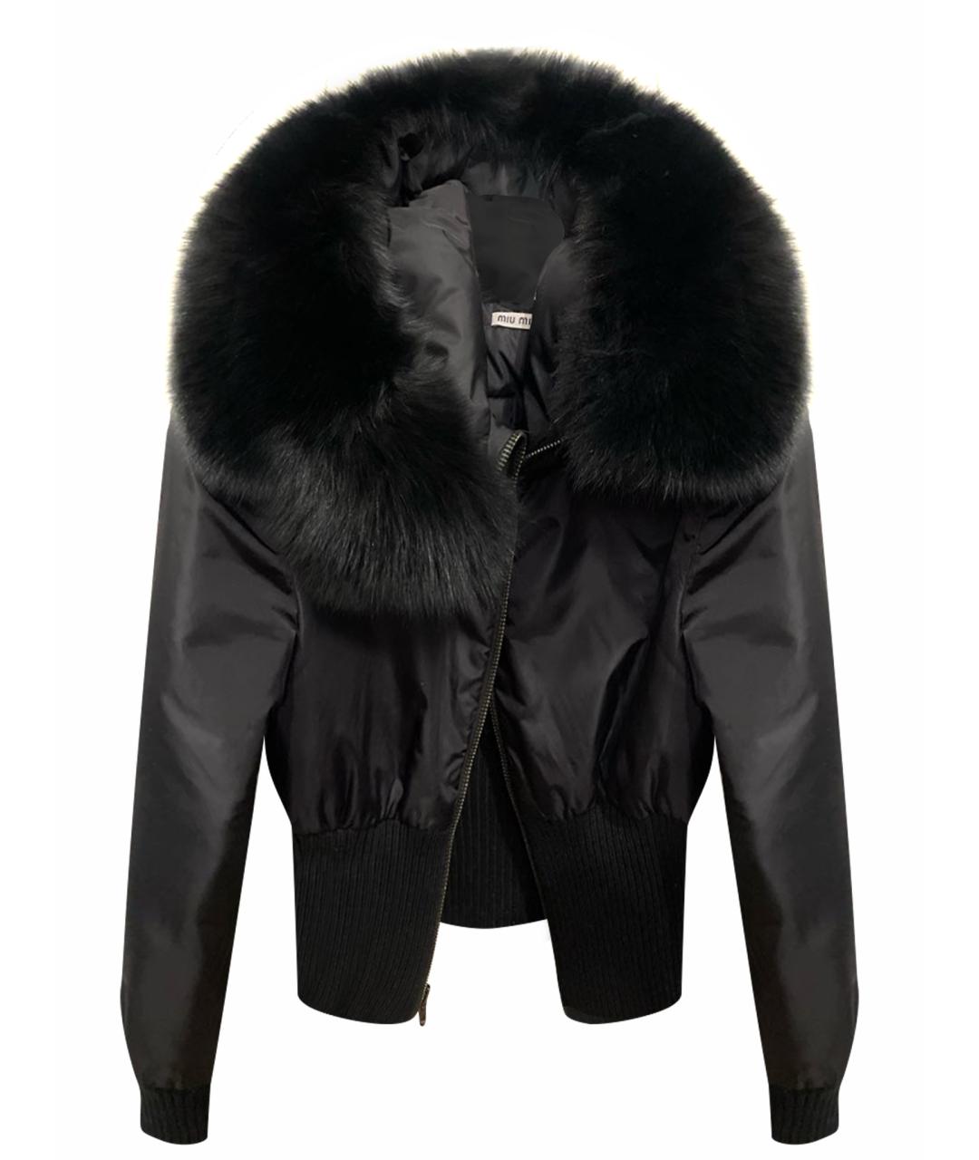 MIU MIU Черный полиэстеровый пуховик, фото 1