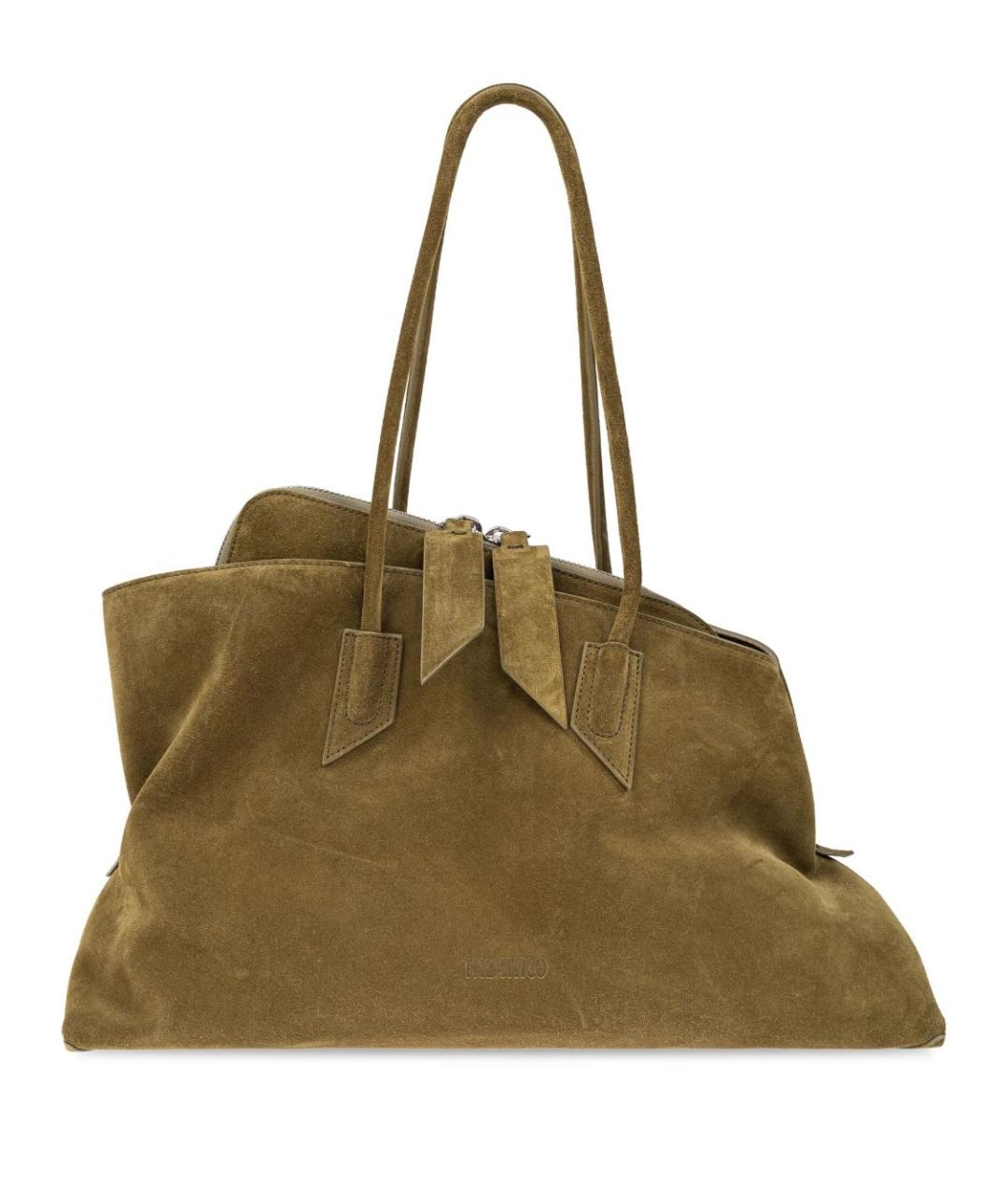 THE ATTICO Хаки замшевая сумка тоут, фото 1