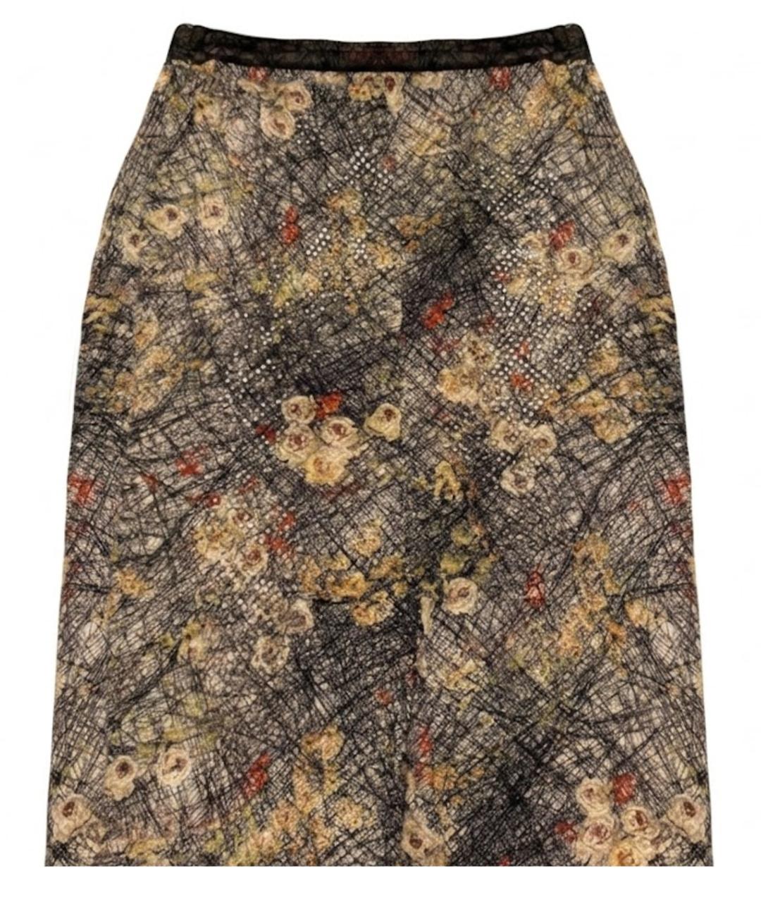 BOTTEGA VENETA Мульти шелковая юбка миди, фото 1