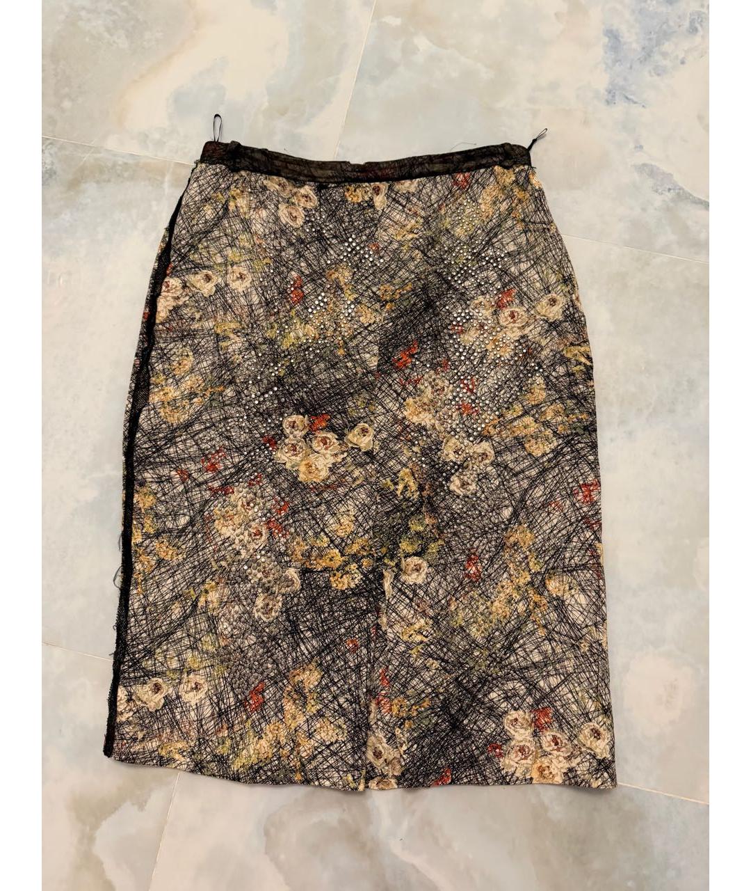 BOTTEGA VENETA Мульти шелковая юбка миди, фото 4