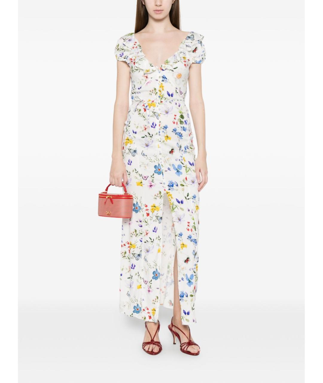 ALICE+OLIVIA Белое вискозное повседневное платье, фото 4