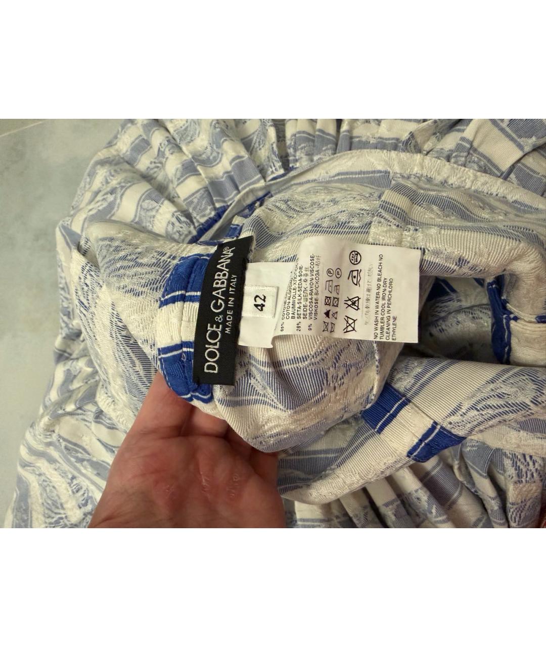 DOLCE&GABBANA Синее хлопковое повседневное платье, фото 3