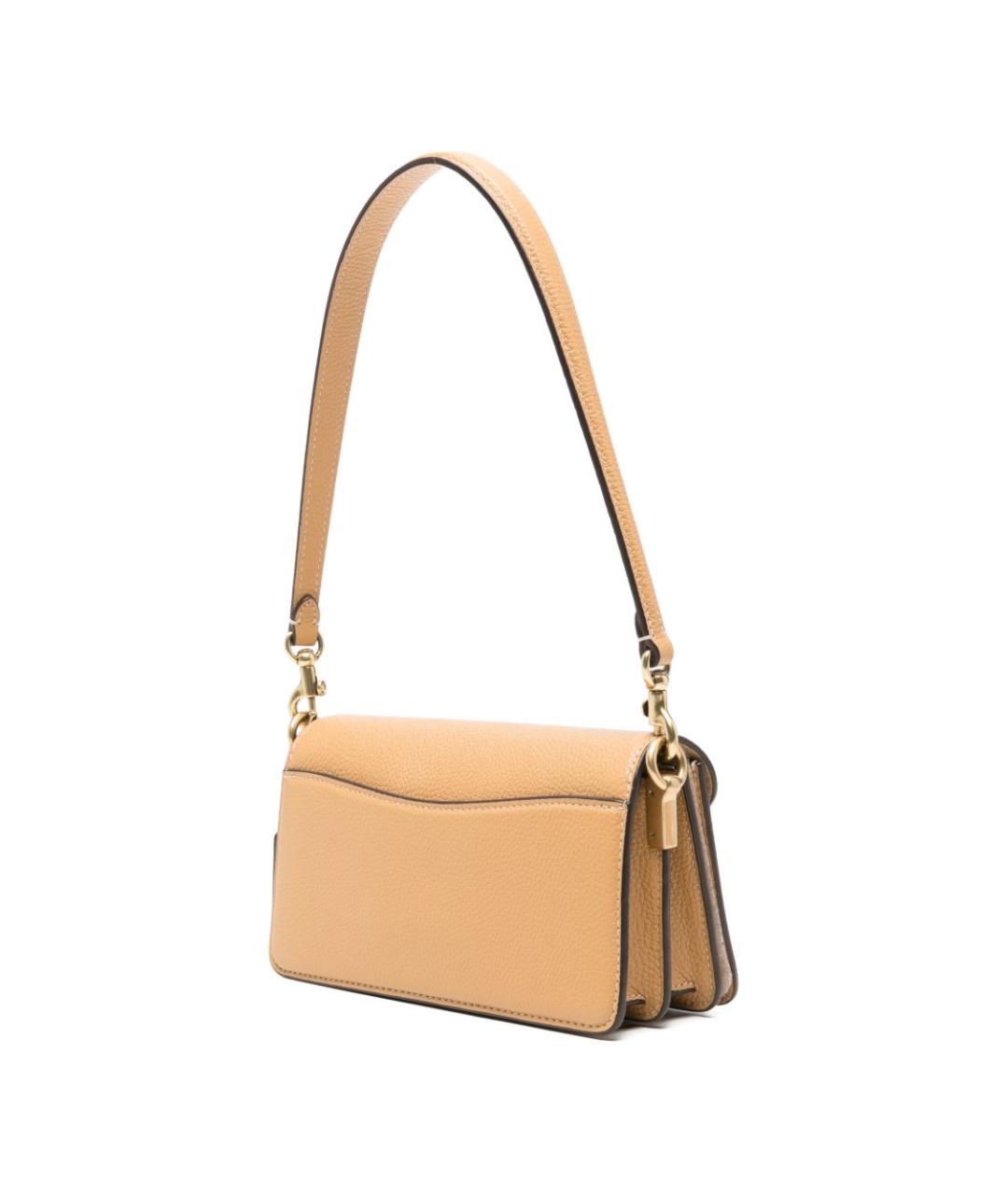 COACH Бежевая кожаная сумка через плечо, фото 2