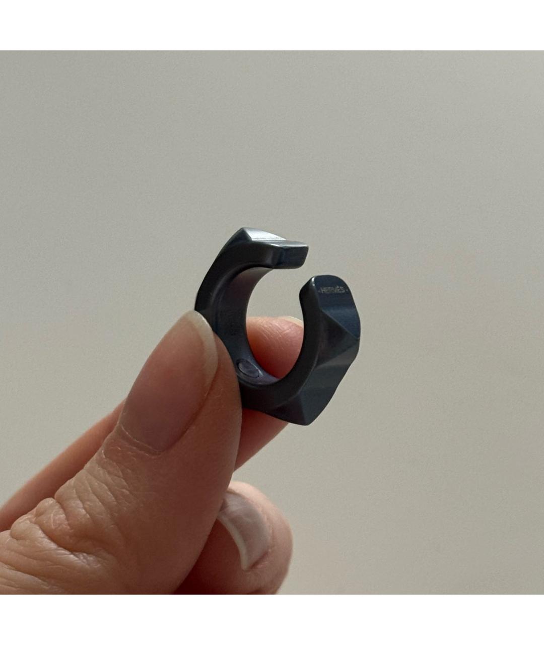 HERMES Голубые металлические серьги, фото 5