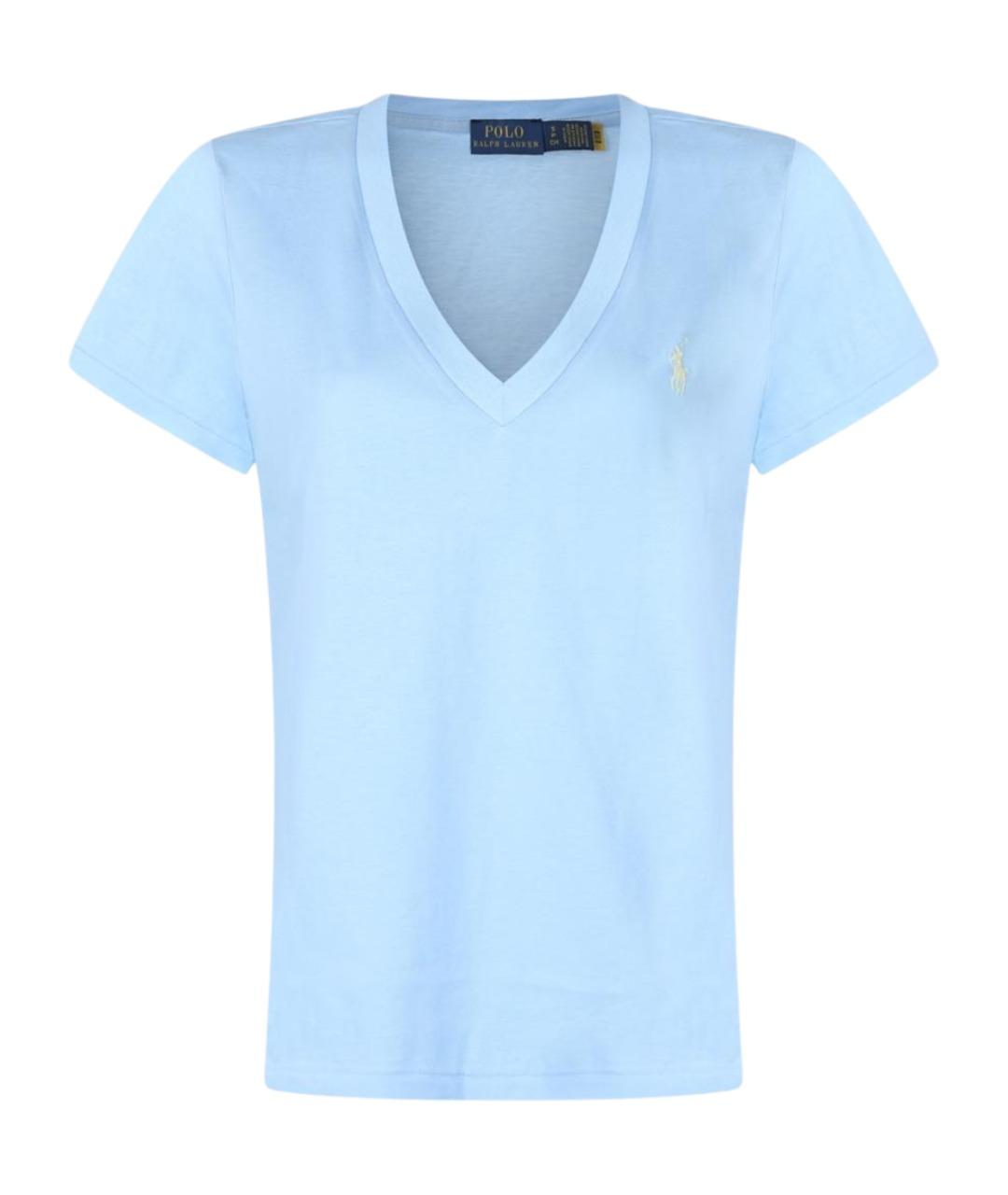 POLO RALPH LAUREN Голубая хлопковая футболка, фото 1