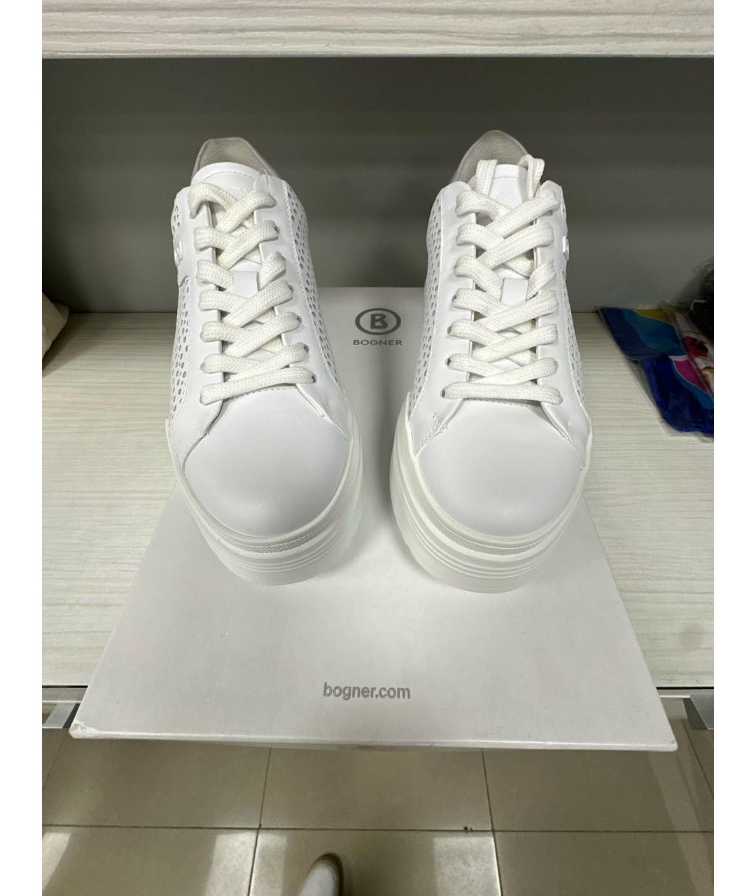 BOGNER Белые кожаные кроссовки, фото 5