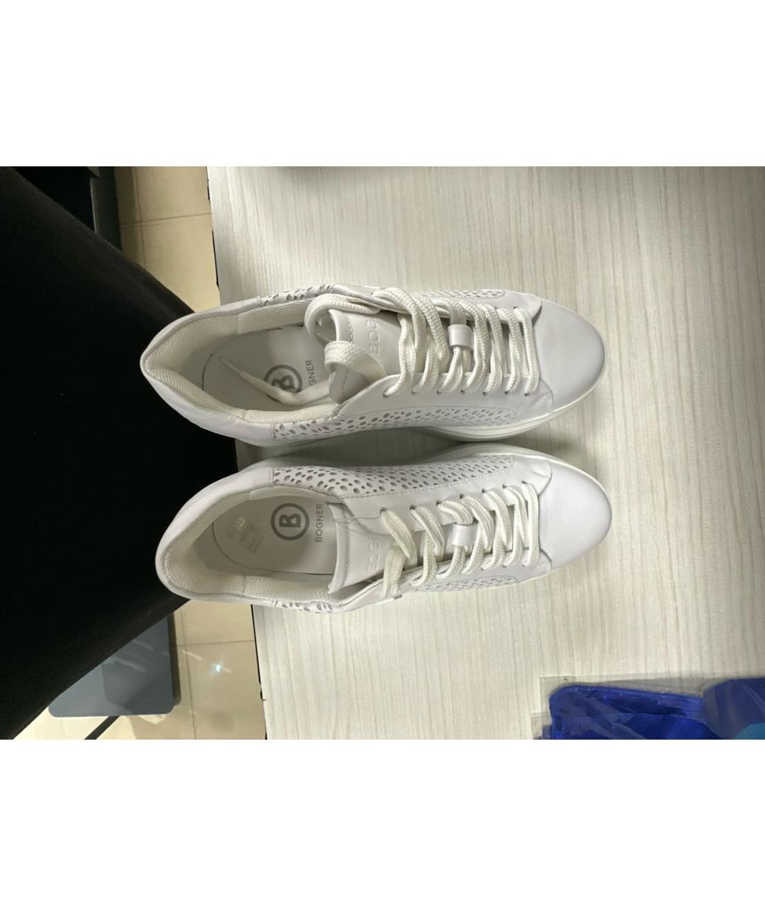 BOGNER Белые кожаные кроссовки, фото 2