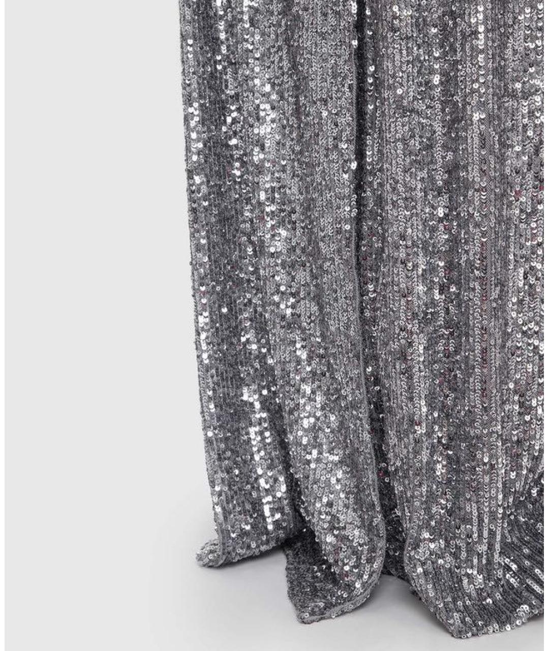 TOM FORD Серебряные полиэстеровые прямые брюки, фото 5