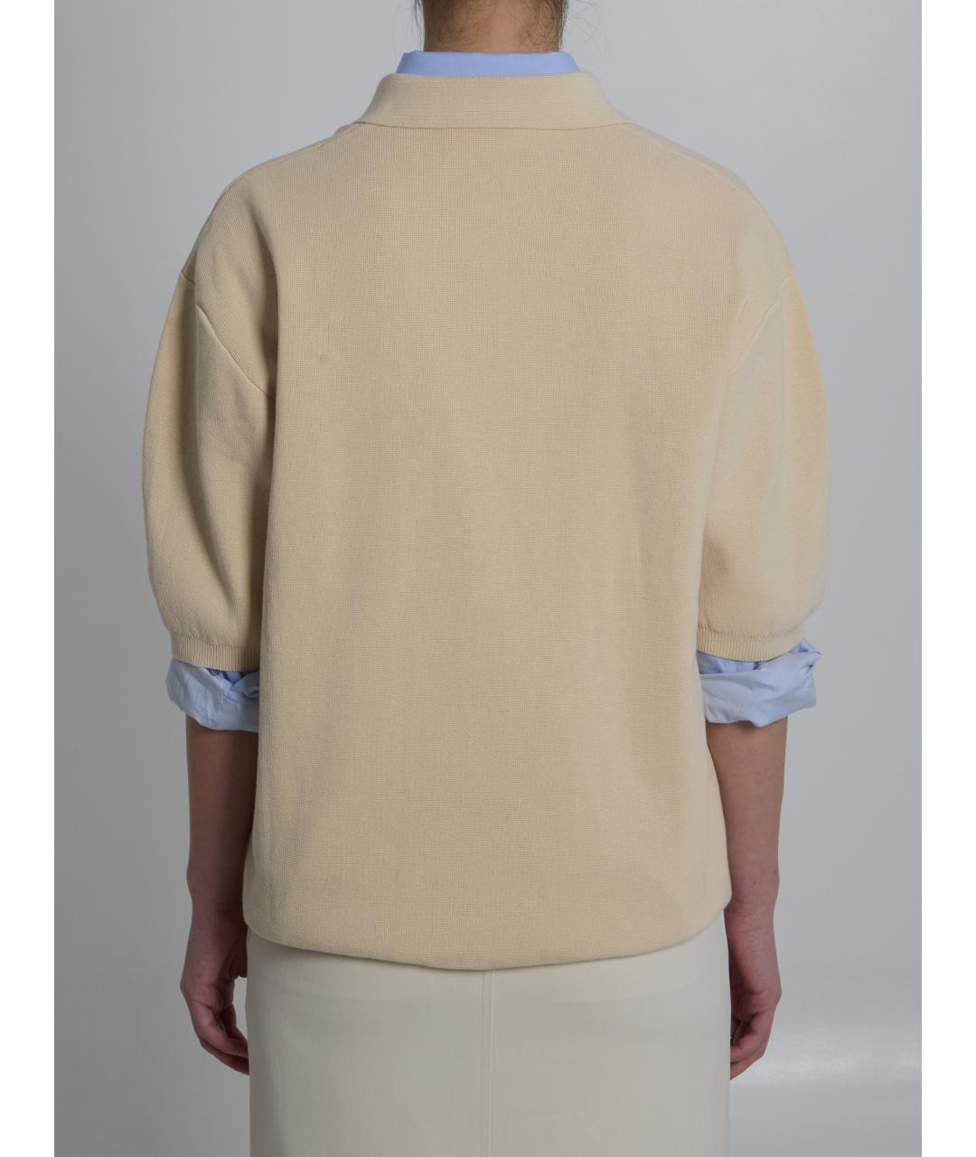 THE FRANKIE SHOP Бежевая хлопковая футболка, фото 5