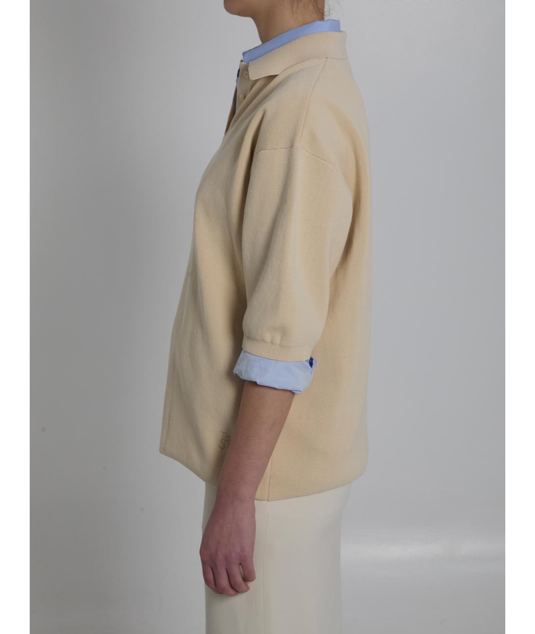 THE FRANKIE SHOP Бежевая хлопковая футболка, фото 4