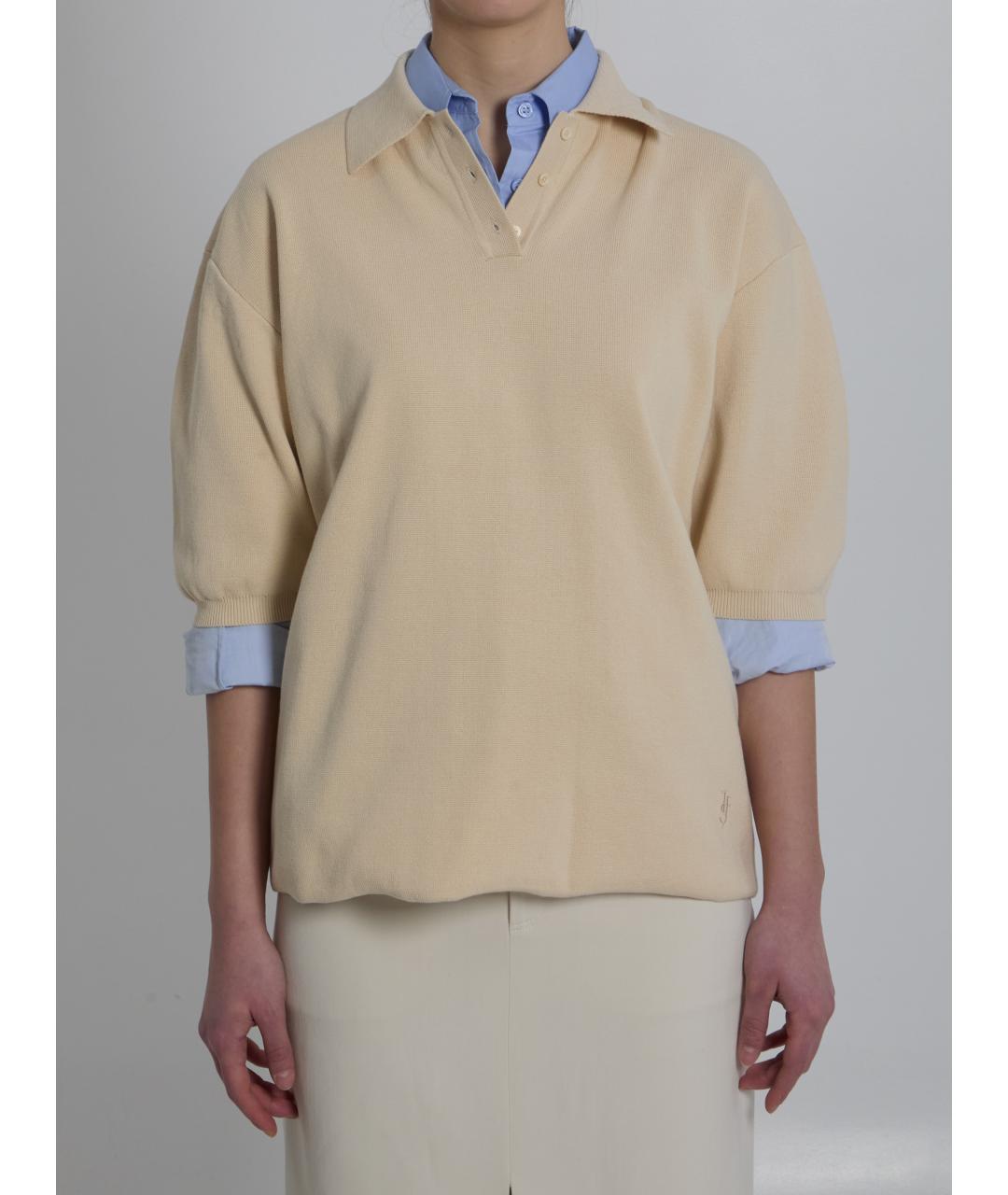 THE FRANKIE SHOP Бежевая хлопковая футболка, фото 2