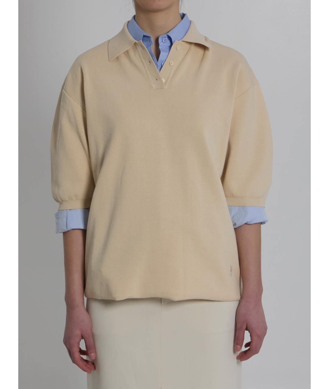 THE FRANKIE SHOP Бежевая хлопковая футболка, фото 6