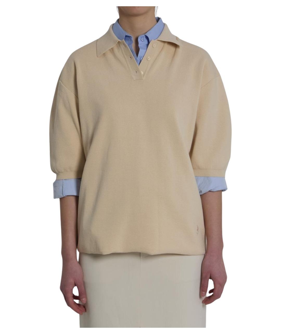 THE FRANKIE SHOP Бежевая хлопковая футболка, фото 1