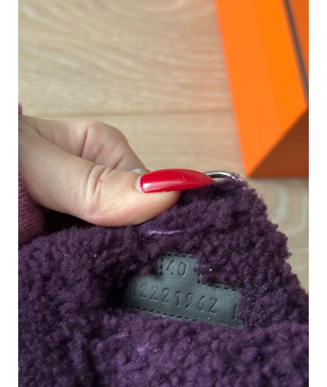 HERMES Фиолетовые шлепанцы, фото 8