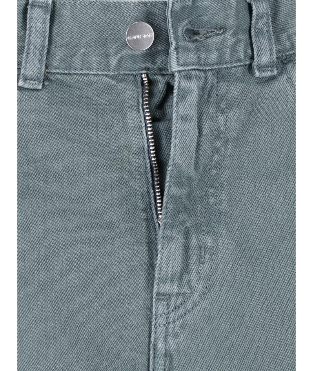 CARHARTT WIP Зеленые хлопковые прямые джинсы, фото 4