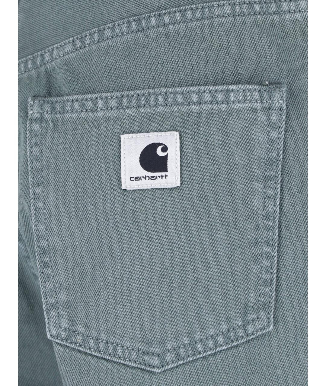 CARHARTT WIP Зеленые хлопковые прямые джинсы, фото 5