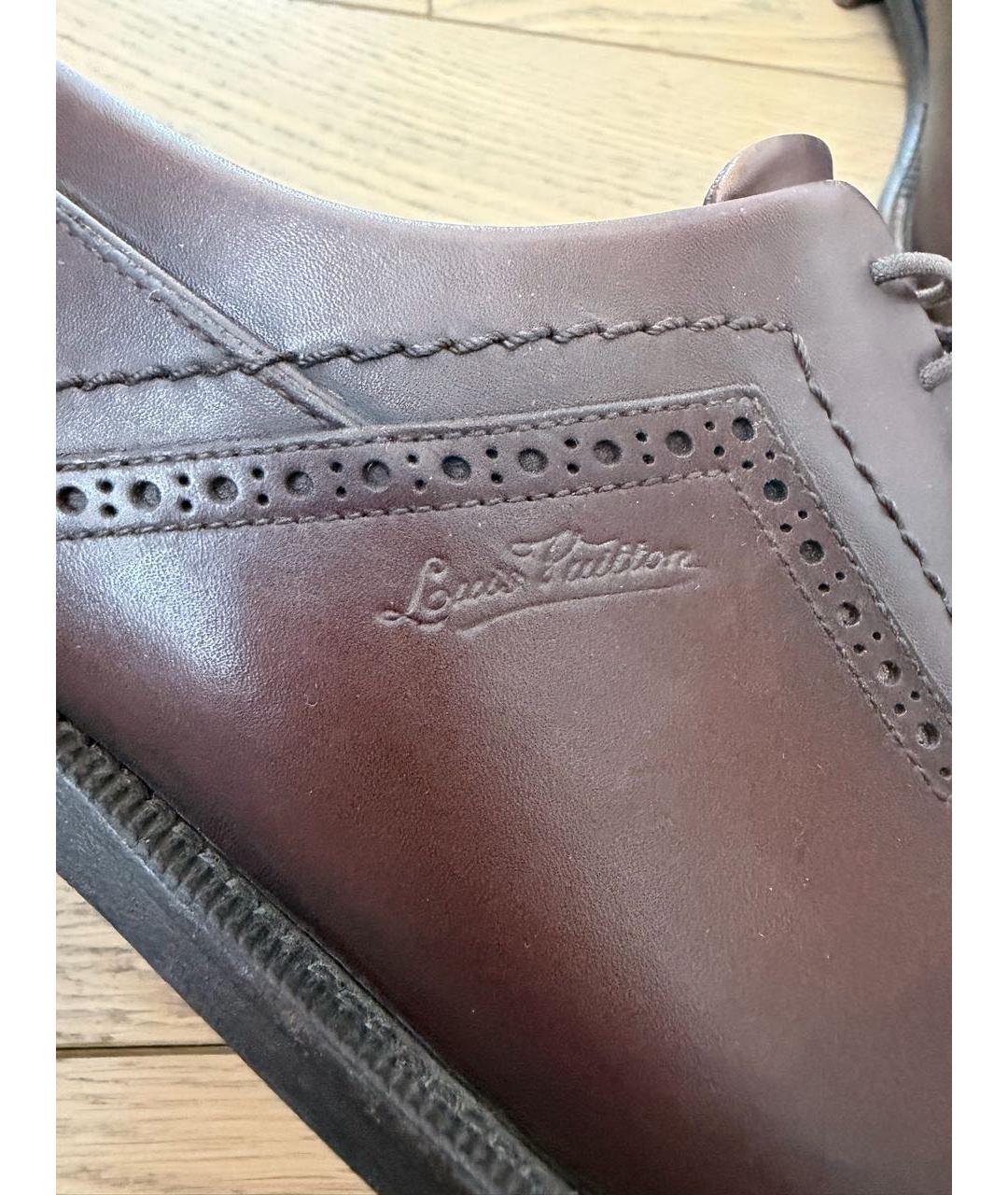 LOUIS VUITTON Коричневые кожаные туфли, фото 4