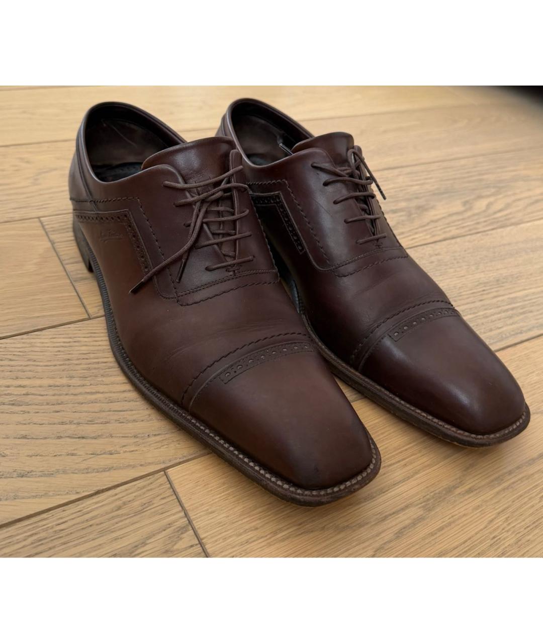 LOUIS VUITTON Коричневые кожаные туфли, фото 3