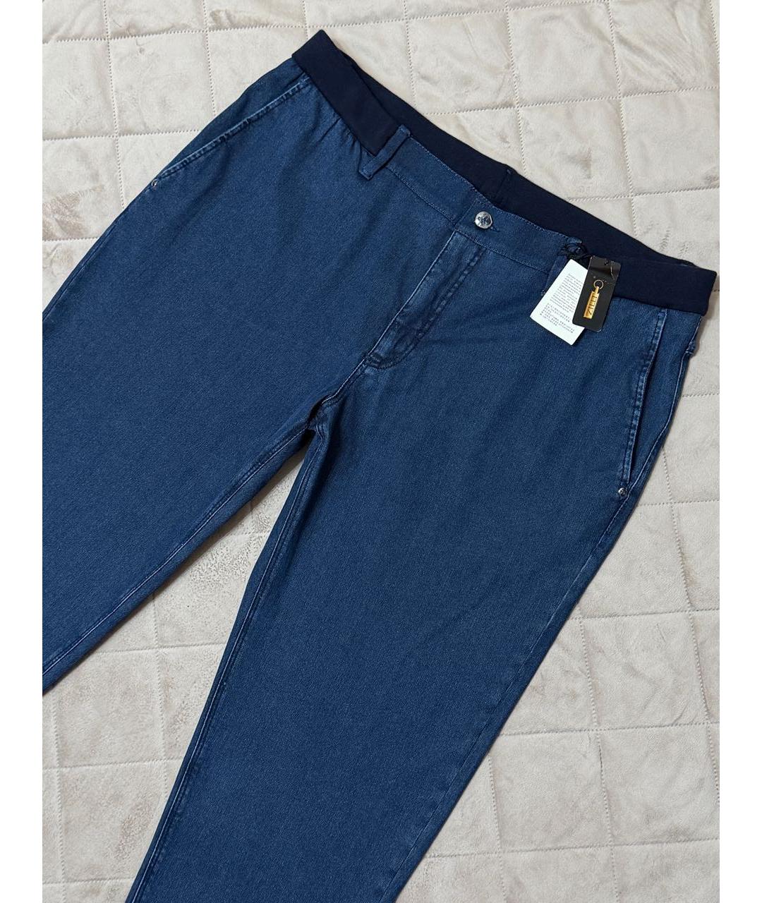 ZILLI Темно-синие повседневные брюки, фото 6