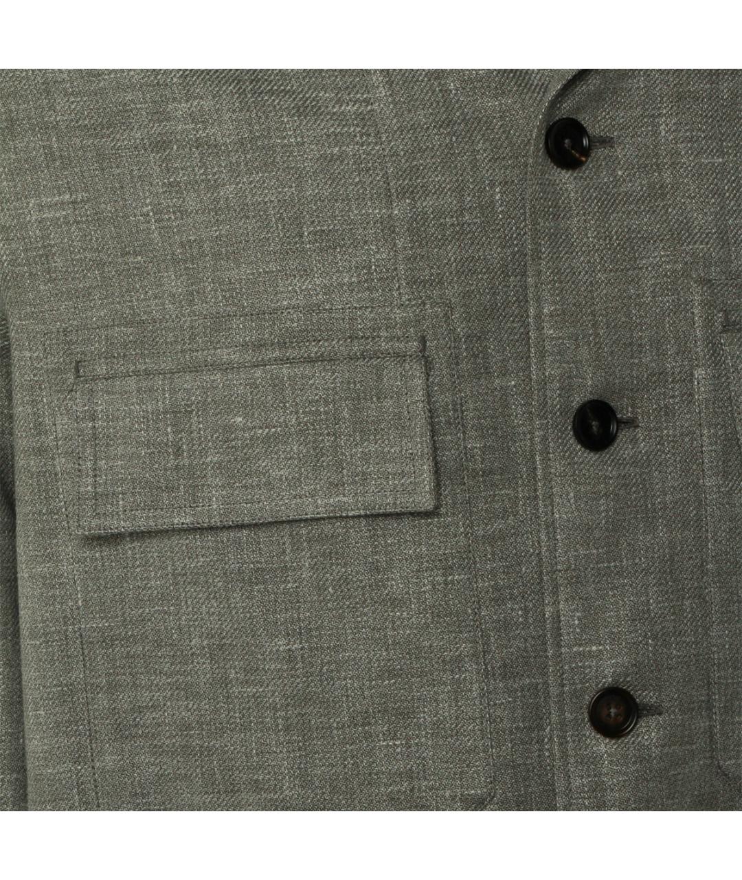 ZEGNA Серый льняной пиджак, фото 3