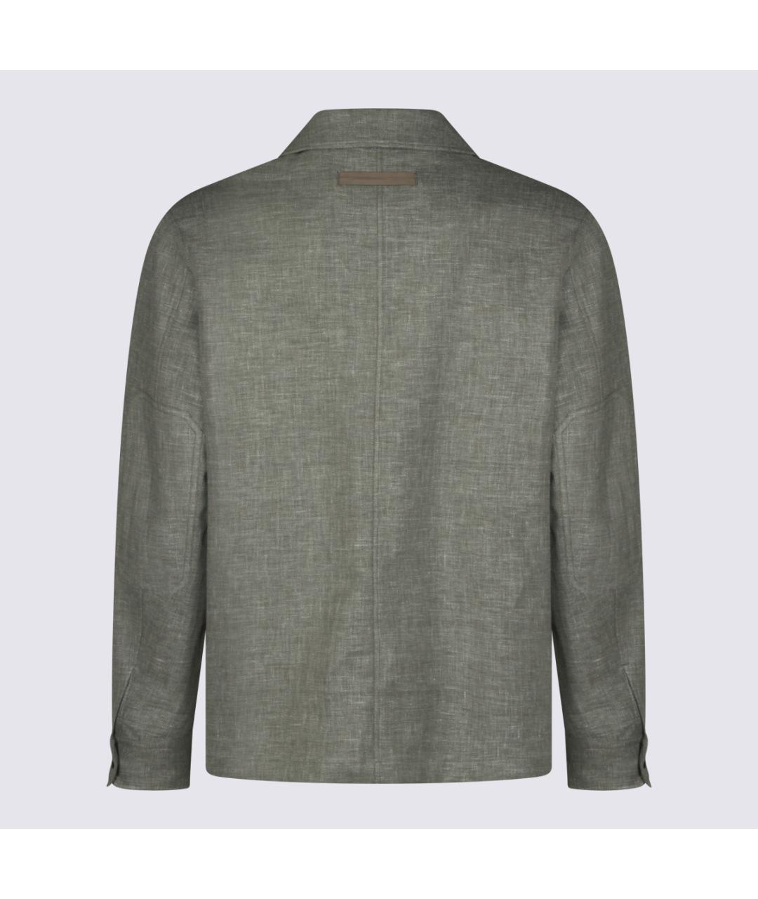 ZEGNA Серый льняной пиджак, фото 2