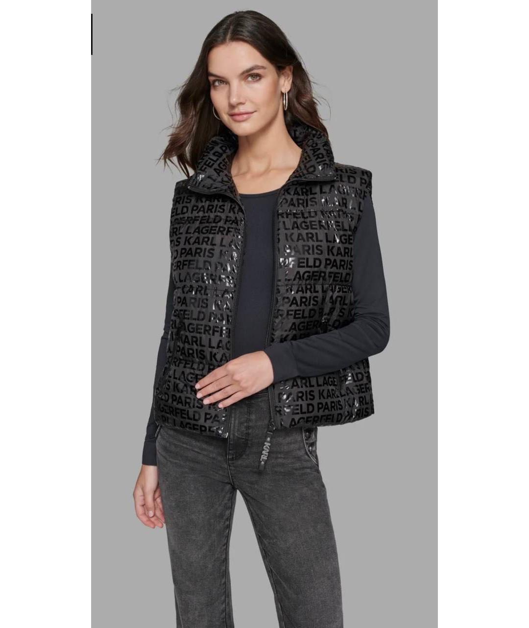 KARL LAGERFELD Черный полиэстеровый жилет, фото 2