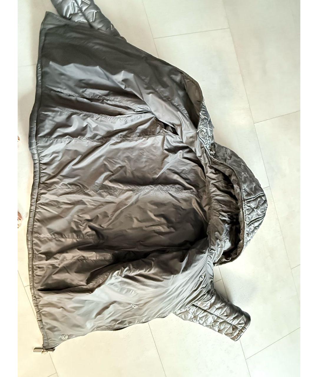 EMPORIO ARMANI Серебряная кожаная куртка, фото 5